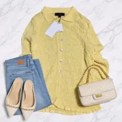 全新帶吊牌 ZARA 羅紋領針織紋理材質襯衫 田久保夏鈴著用