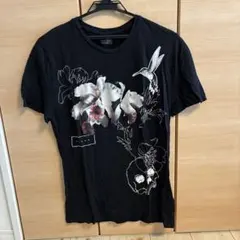 ZARA MAN ブラック Tシャツ Sサイズ 花柄