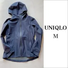 美品　ブロックテックパーカ　M レディース　ネイビー　撥水、防水、防風、透湿