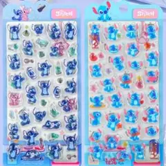 ［最安値］スティッチ 3D立体ドロップシール 2種セット ディズニーシール