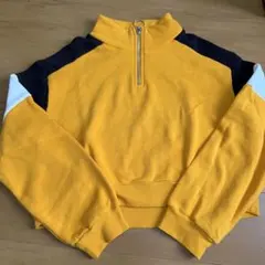 イエローハーフジップスウェット　H&M