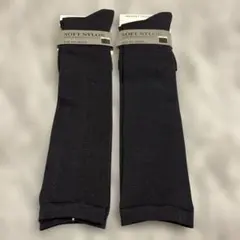 【新品　未使用】ソフトナイロン ブラックハイソックス 23-25cm