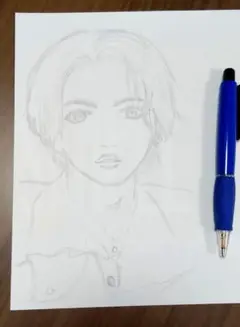 男子 手描き イラスト スケッチ 鉛筆画 下書き
