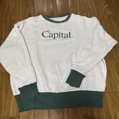 Capital ロゴ クルーネック スウェット ホワイト グリーンのサムネイル