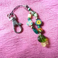 チャーム ビーズ カラフル 携帯ストラップ ハンドメイド