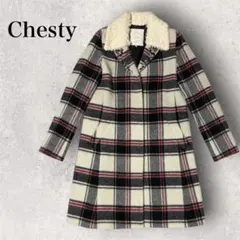 【美品】Chesty チェスティ チェック柄コート ビジューのサムネイル