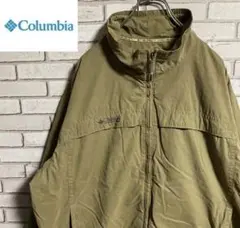 90s 古着　コロンビア　刺繍ロゴXLナイロンゆるだぼビッグシルエット