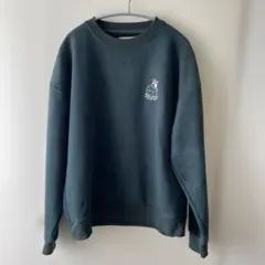 ダークグリーン刺繍スウェットトレーナー Mサイズ