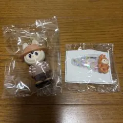 ラブブキャラクター　ヘアピン　キーホルダー