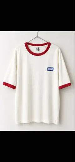 CHUMS リンガーTシャツ ホワイト レッド Lサイズ