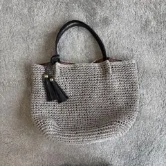 MaduFabrica2way ペーパー編み ショルダーバッグ 巾着型 グレー - メルカリ