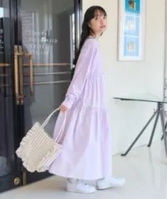 FREAK'S STORE 薄紫 ロングワンピース 長袖