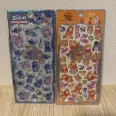 ま*も様 正規品ディズニースティッチ プーさんプチドロップステッカー