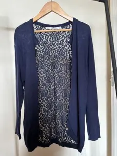 Zara Basic カーディガン ネイビー レース