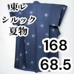 ★【美品✨】東レシルック　洗える着物　夏着物　飛び柄小紋　蛍ぼかし　裏色　F7のサムネイル