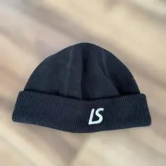LSロゴ刺繍 ブラックニット帽　ルースイソンブラ　裏起毛