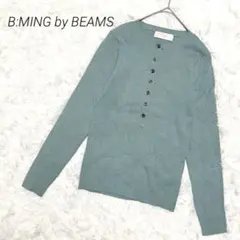 ビーミングバイビームス リブニット カットソー 薄手ニット ボタンデザイン