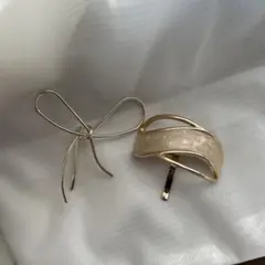 ポニーフック　2個セット　ヘアアクセサリー ゴールド オフィス　高見え