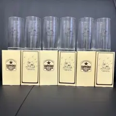 【昭和レトロ_新品未使用】サッポロ生ドラフト　ビールグラス　6個セット