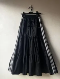 アディダスオリジナルス フリル ロング ワンピース ティアード 2XS