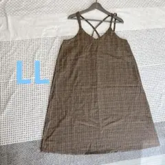チェック柄 キャミ 원피스 LLサイズ 大きいサイズ