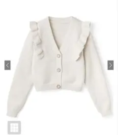 グレイル　GRL フリルカーディガン　アイボリー