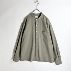【美品】steven alan メランジ バンドカラー シャツ ベージュ Lのサムネイル