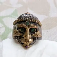 TIBETAN MONK SKULL RING シルバーリングのサムネイル