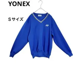 レトロな1点物　ヨネックス Vネック トレーナー ウェア ブルー 日本製 テニス