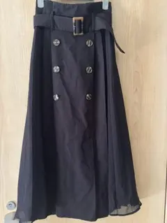 【美品】INGNI トレンチ風 プリーツ切替 ロングスカート ウエストゴム Fのサムネイル