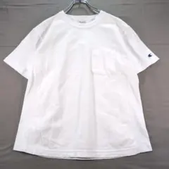 Champion リバースウィーブ 半袖Tシャツ 白 ポケット付
