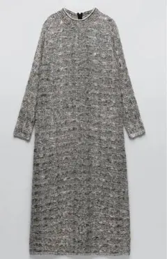【新品・未使用】ZARA ミディ丈 ニット ワンピース M
