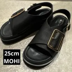 美品】MOHI /モヒ◇ ビッグ ゴールドバックル レザーサンダル 23.5