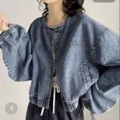 Classical Elf ダブルジッパー デニムブルゾン