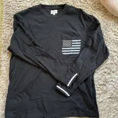 BEAMS ブラック 長袖 Tシャツ アメリカ国旗