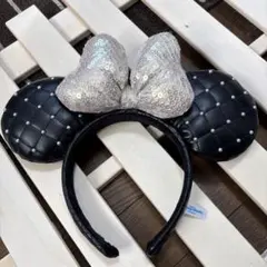 ミニーマウス風カチューシャ ブラック・シルバー
