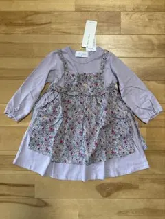 【新品未使用】WILL MARY 長袖　ワンピース　95 紫　花柄