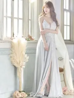 刺繍 キャミソールラメロングドレス 完売商品