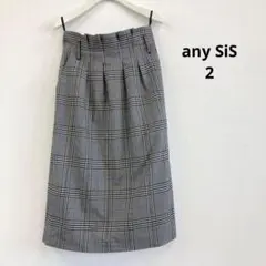 美品✨エニィスィス any SiS タイトスカート 2 チェック柄 ミディ丈のサムネイル