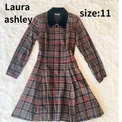 ローラアシュレイ ヴィンテージ Aライン ワンピース 11号 チェック