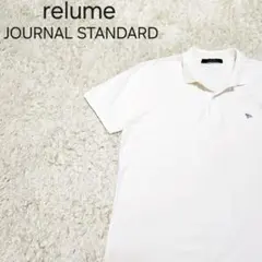 ジャーナルスタンダードレリューム 綿100% 国旗刺繍 シンプルポロシャツ 白