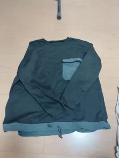 長袖カットソー ブラック×カーキ