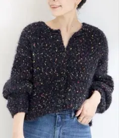 B.C STOCK ポコポコヤーンミックス2WAYカーディガンネイビー