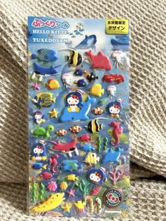 レア！！　正規品　ハローキティ タキシードサム　ぷっくりシール　水族館限定　立体