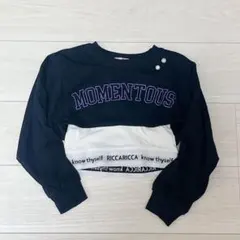 リッカリッカ　しまむら　130㎝　重ね着風長袖クロップドカットソー　Tシャツ