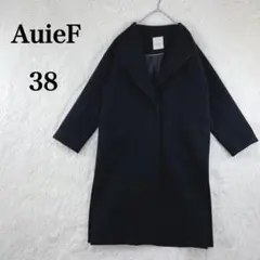 【アウィーエフ】レディース ロングコート 冬服38(M相当) ブラック シンプルのサムネイル