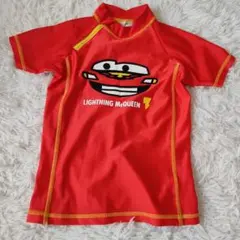 【美品】ディズニー カーズ 男の子 水着 120cm 記名あり ラッシュガード