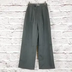 r217 by muni:r グレー ワイドパンツ タック入り