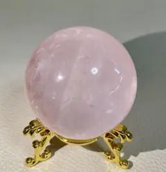ローズクォーツ クリスタル丸玉 紅水晶 恋愛運 スター効果 ピンク 