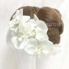 胡蝶蘭の髪飾り　白無垢　打掛　成人式　和婚　髪飾り